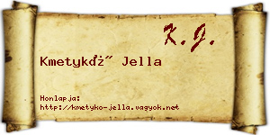 Kmetykó Jella névjegykártya